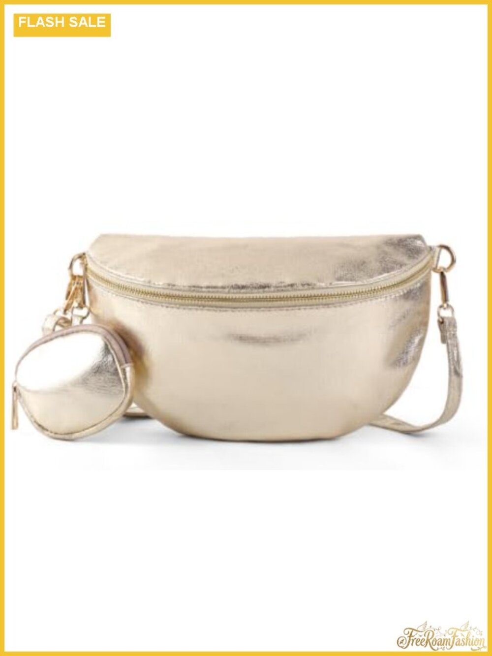 Vegan Leather Crossbody Fanny Pack Set with Mini Purse Adjustable